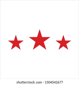 Three Red Vector Stars, Suitable For Ranking.