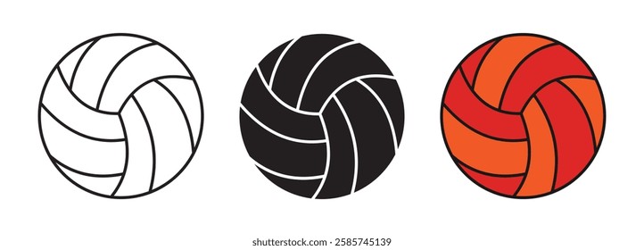 Three Representations of a Volleyball: Outline, Silhouette, and Color