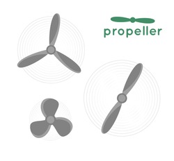 Three Retro Propellers Vector Illustration