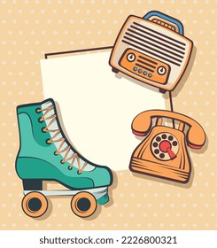 three retro style set icons