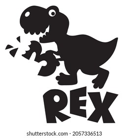 Three Rex Birthday Dinosaur Vector Cartoon Illustration