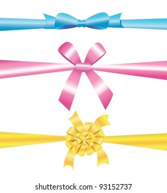 three ribbons and bows