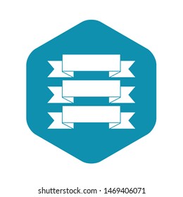 Three ribbons icon. Simple illustration of three ribbons vector icon for web