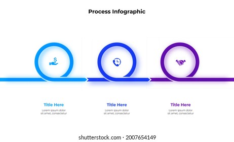 Three Rings Infographic. Business Data Visualization. Template For Presentation. Design Concept With 3 Options, Parts, Steps Or Processes.