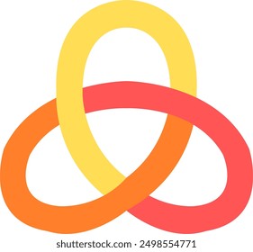 three rings logo or celtic logo in three color vector