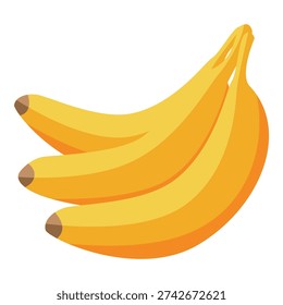 Three ripe yellow bananas are lying together, ready to be eaten