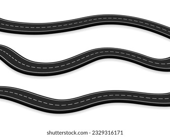 Three roads on white background, vector eps10 illustration