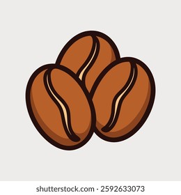 Three Roasted Coffee Beans with Detailed Texture for Cafes and Coffee Lovers