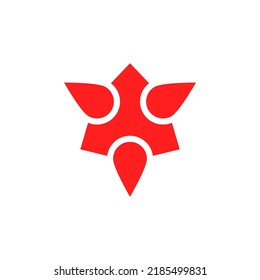 Three rockets logo or small rockets three direction flying, red starship pattern start up business logotype concept.