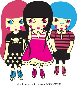 three rockstar girl