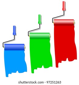 Three roller for painting. Vector illustration. Rasterized version also available in portfolio.
