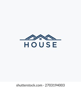 three roofs logo design template, building logo concept  vector