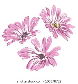 three rose daisywheels