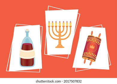 three rosh hashanah set icons