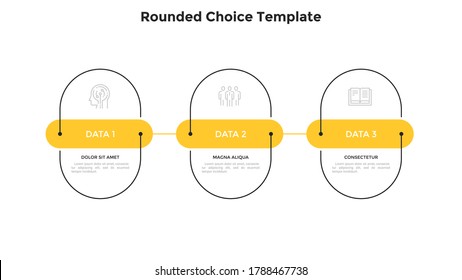 Three Rounded Elements Placed Horizontal Row Stock Vector (royalty Free 