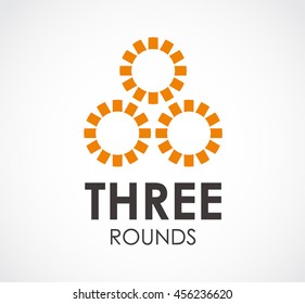 Three rounds of circular group abstract vector and logo design or template sphere business icon of company identity symbol concept