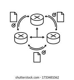 three router symbol sending file outline design