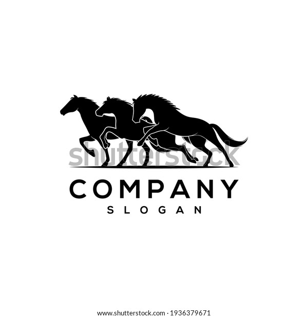 Three Running Horse Logo Designs Good Stock Vector (Royalty Free