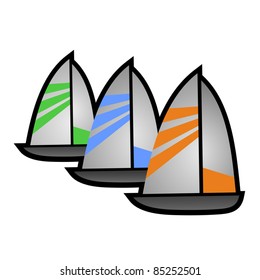 Three sailboats