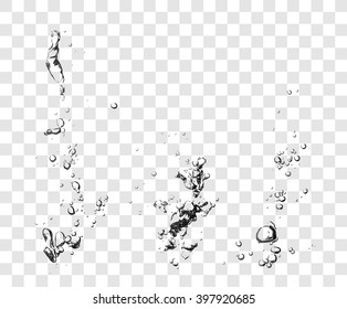 Three sample of vectorized Soap Water Bubbles. Transparent Isolated Realistic Design Elements. Can be used with any Background.