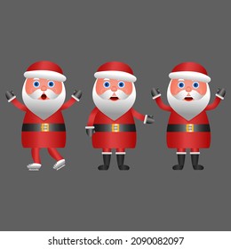 three santa claus vector illustration