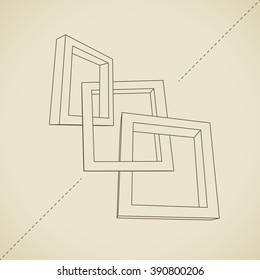 Three schematic rectangular 3D frames for your presentation