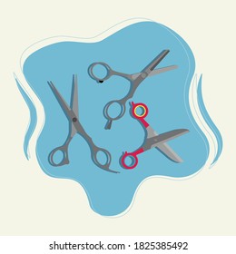 Three Scissors graphic vector illustration
