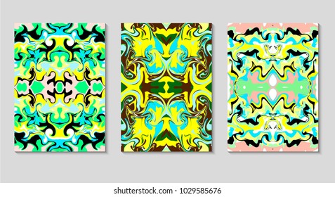Three seamless colorful floral pattern