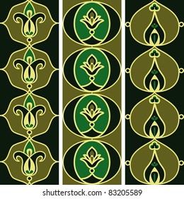 Three seamless vertical borders