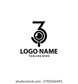 three searches logo design vector