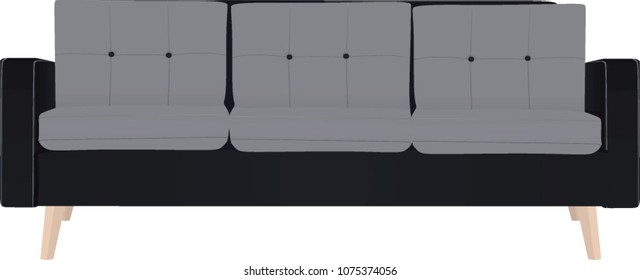 Three seat sofa. vector illustration