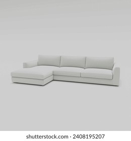 three seater sofa with one loveseat rendered on a white background