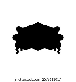 Three seater sofa silhouette vector flat illustration design.