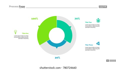 Three Sectors Pie Chart Slide Template