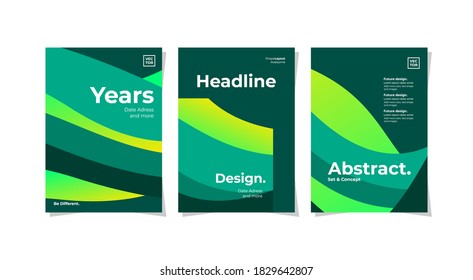 Three set paper templates layout editable for advertising event, leaflet, book cover, poster, and more. Vector.