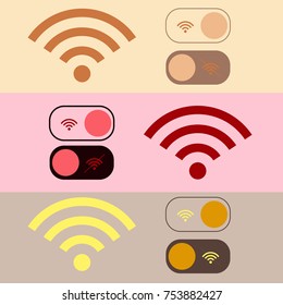 Three sets of icons Wi-Fi and Switch Wi-Fi