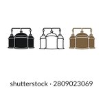 Three sets of spray paint cans in different colors and line art styles