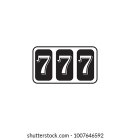 three sevens in the casino icon. Element of gambling for mobile concept and web apps. Thin vector icon for website design and development, app development. Premium icon on white background