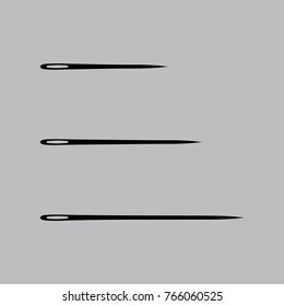 Three sewing needles