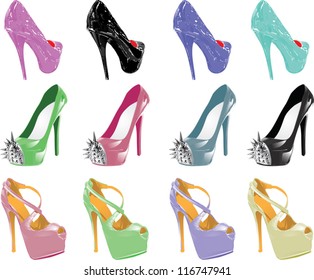 THREE SEXY HIGH HEEL PLATFORM SHOES IN VARIOUS COLORS