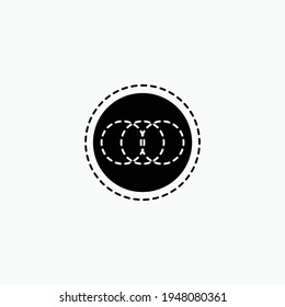 Three shadow of sun in dark circle. Space moon star astronomy eclipse abstract sun dark abstrak, vector, symbol, logo, icon, sign, Illustration Minimalist.