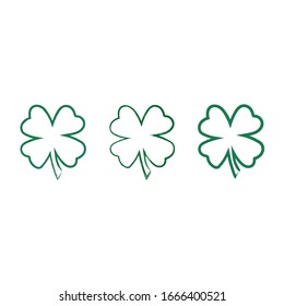 Three Shamrock On White Background