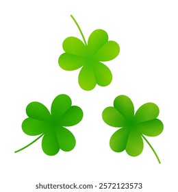 three shamrock stems design vector illustration