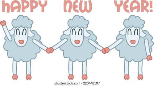 three sheep happy new year