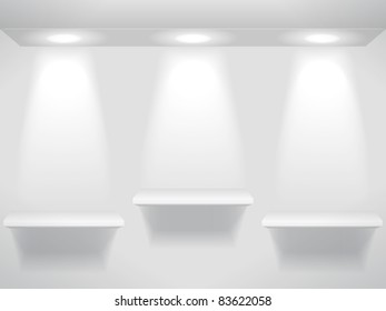 Three shelves in the light