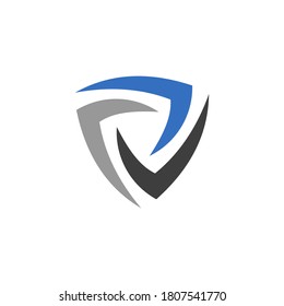 THREE SHIELD LOGO DESIGN MODERN
