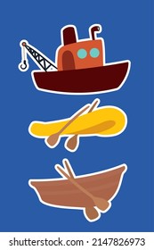 three ships and boats icons svg