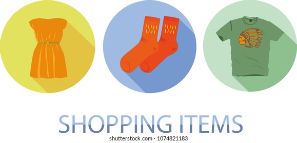 Three shopping icons