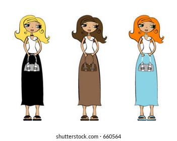 three shopping ladies