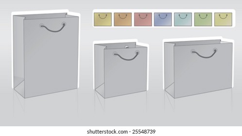 Three shopping packets in different shapes for your logo
